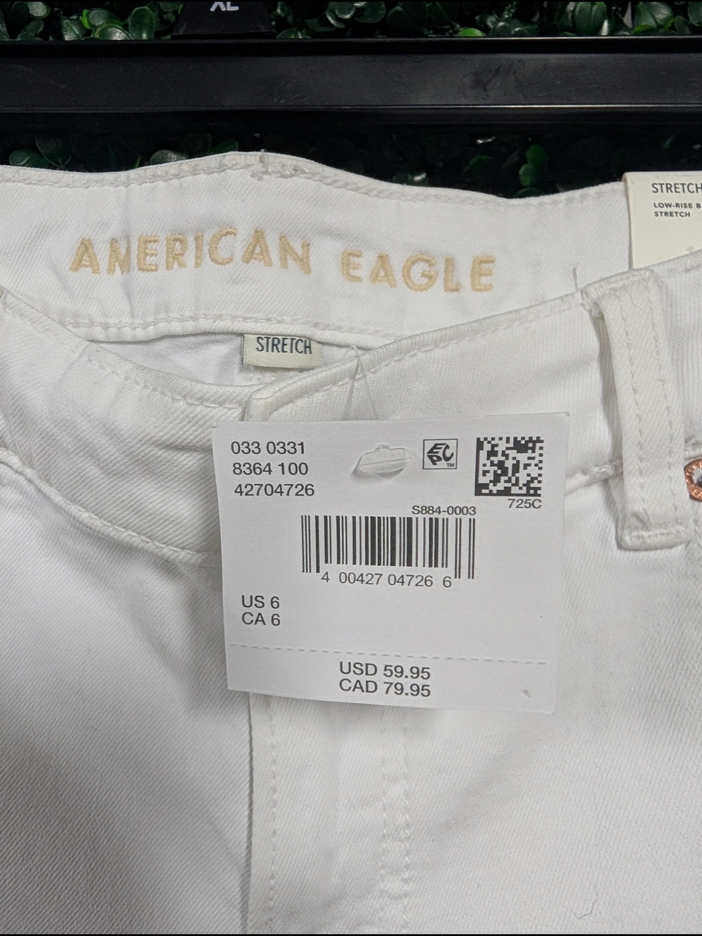 American Eagle Outfitters White Low-Rise Baggy Denim Shorts - Picture 3 of 5